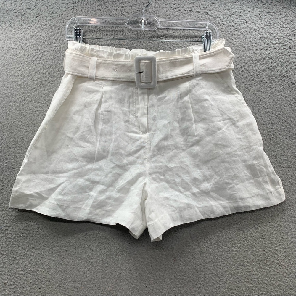 Vineyard Vines NWT White Linen Shorts Belt Stretch Waist Pull On Beach Preppy 10
